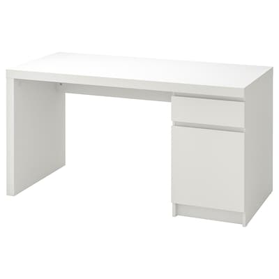 MALM Desk, white, 55 1/8x25 5/8 "