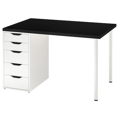MÅLVAKT / ALEX Desk, black/white, 47 1/4x31 1/2 "