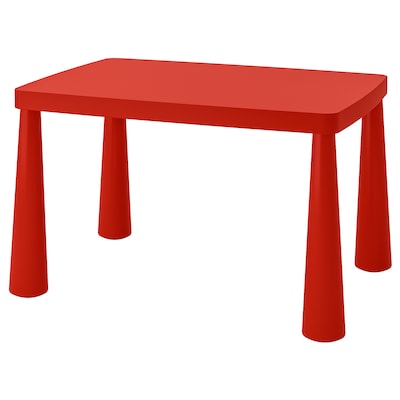 MAMMUT Children's table, indoor/outdoor red, 30 3/8x21 5/8 "