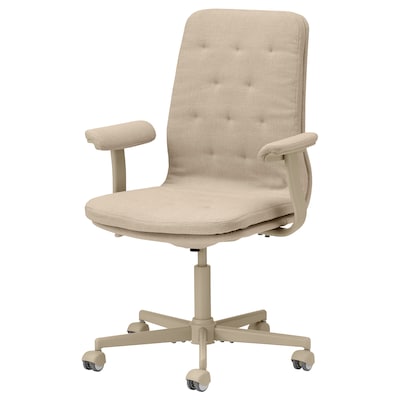 MULLFJÄLLET Conference chair with casters, Naggen beige