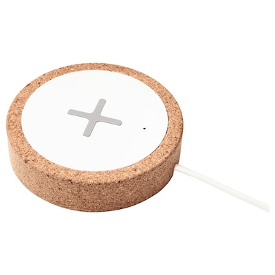 NORDMÄRKE Wireless charger, white/cork