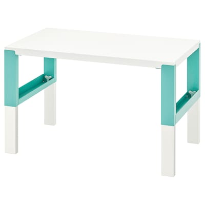 PÅHL Desk, white/turquoise, 37 3/4x22 7/8 "