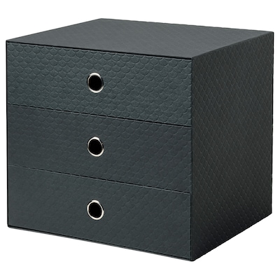 PALLRA Mini chest with 3 drawers, black, 13x10 ¼ "