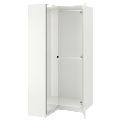 PAX Corner wardrobe, white/Fardal Vikedal, 43 1/2/34 5/8x79 1/8 "