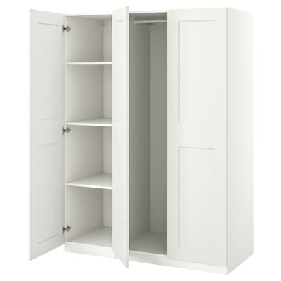 PAX / GRIMO Wardrobe combination, white, 59x23 5/8x79 1/4 "