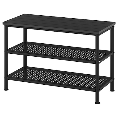 PINNIG Bench with shoe storage, black, 31 1/8x13 3/4x20 1/2 "