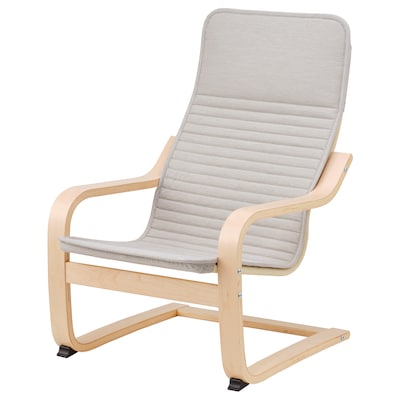 POÄNG Kid's armchair, birch veneer/Knisa light beige