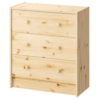 RAST 3-drawer chest, pine, 24 3/8x26 3/4 "