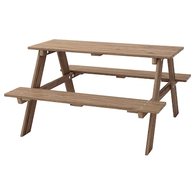 RESÖ Children's picnic table, light brown stained