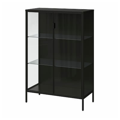 RUDSTA Glass-door cabinet, anthracite, 31 1/2x14 5/8x47 1/4 "