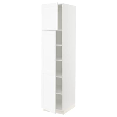 SEKTION High cabinet with shelves/2 doors, white Enköping/white wood effect, 18x24x80 "