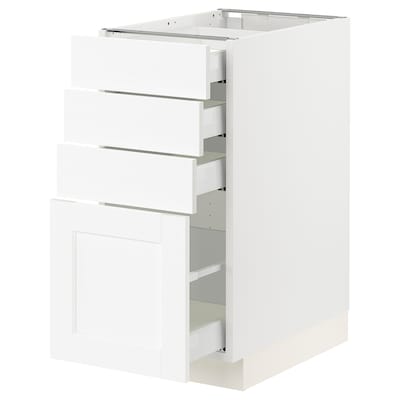 SEKTION / MAXIMERA Base cabinet with 4 drawers, white Enköping/white wood effect, 15x24x30 "
