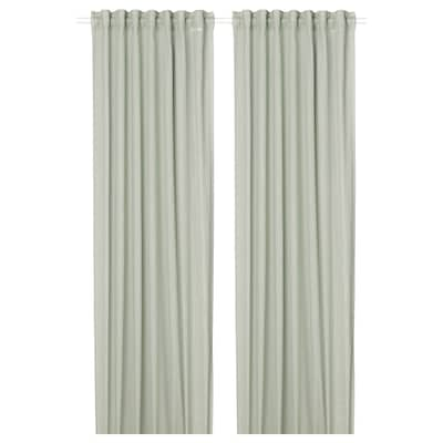 SILVERLÖNN Sheer curtains, 1 pair, light green, 57x98 "