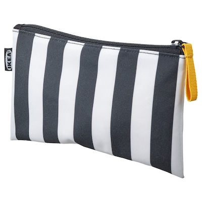 SKÖRDA Accessory bag, black/white, 7 ¾x4 ¾ "