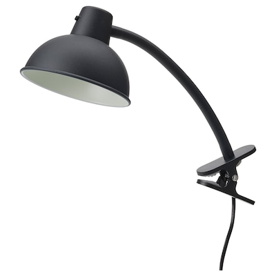 SKURUP Clamp spotlight with light bulb, black