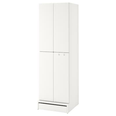 SMÅSTAD / UPPFÖRA Wardrobe, white white/with 2 clothes rails, 23 5/8x24 3/4x77 1/8 "