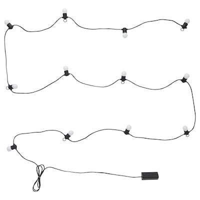 SOLVINDEN LED string light with 12 lights, battery operated/outdoor white