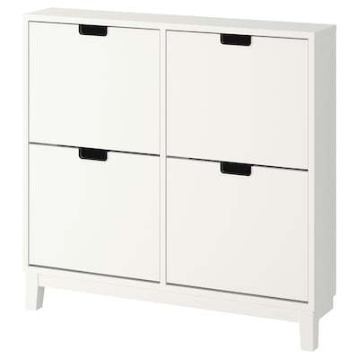 STÄLL Shoe cabinet with 4 compartments, white, 37 3/4x6 3/4x35 3/8 "