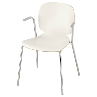 SVENBERTIL Armchair, white/Dietmar chrome plated