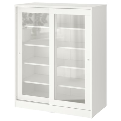 SYVDE Cabinet with glass doors, white, 39 1/2x48 1/2 "