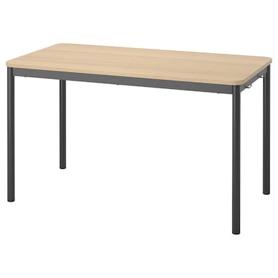 TOMMARYD Table, white stained oak veneer/anthracite, 51 1/8x27 1/2 "