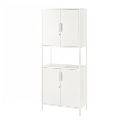 TROTTEN Cabinet with doors, white, 27 1/2x68 1/8 "