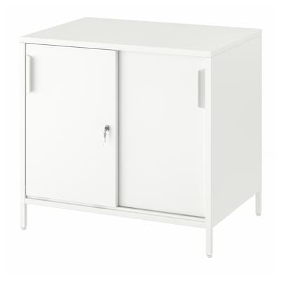 TROTTEN Cabinet with sliding doors, white, 31 1/2x29 1/2 "