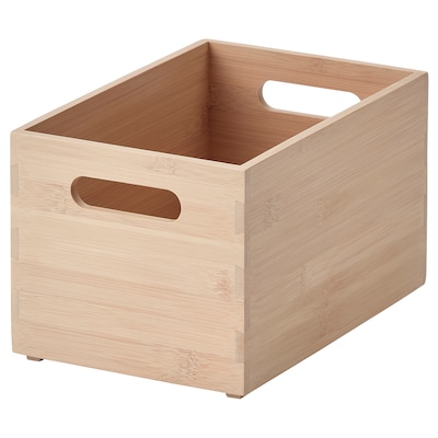 UPPDATERA Storage box, light bamboo, 6 ¼x9 ½x6 "