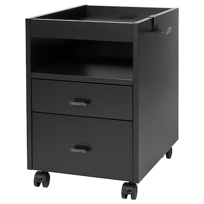 UPPSPEL Drawer unit on casters, black, 15 3/4x22 7/8 "