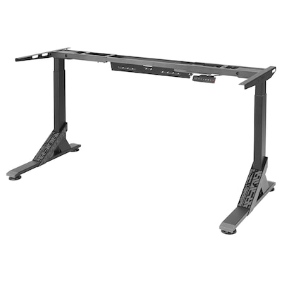 UPPSPEL Sit/stand underframe for table top, black, 70 7/8/55 1/8x31 1/2 "