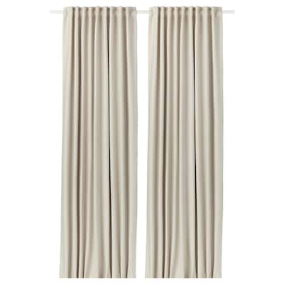 VILBORG Room darkening curtains, 1 pair, beige, 57x98 "