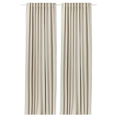 VILBORG Room darkening curtains, 1 pair, beige, 57x98 "