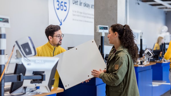 Women making a return in a IKEA store